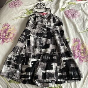 Forever twenty one size small black white & grey halter romper